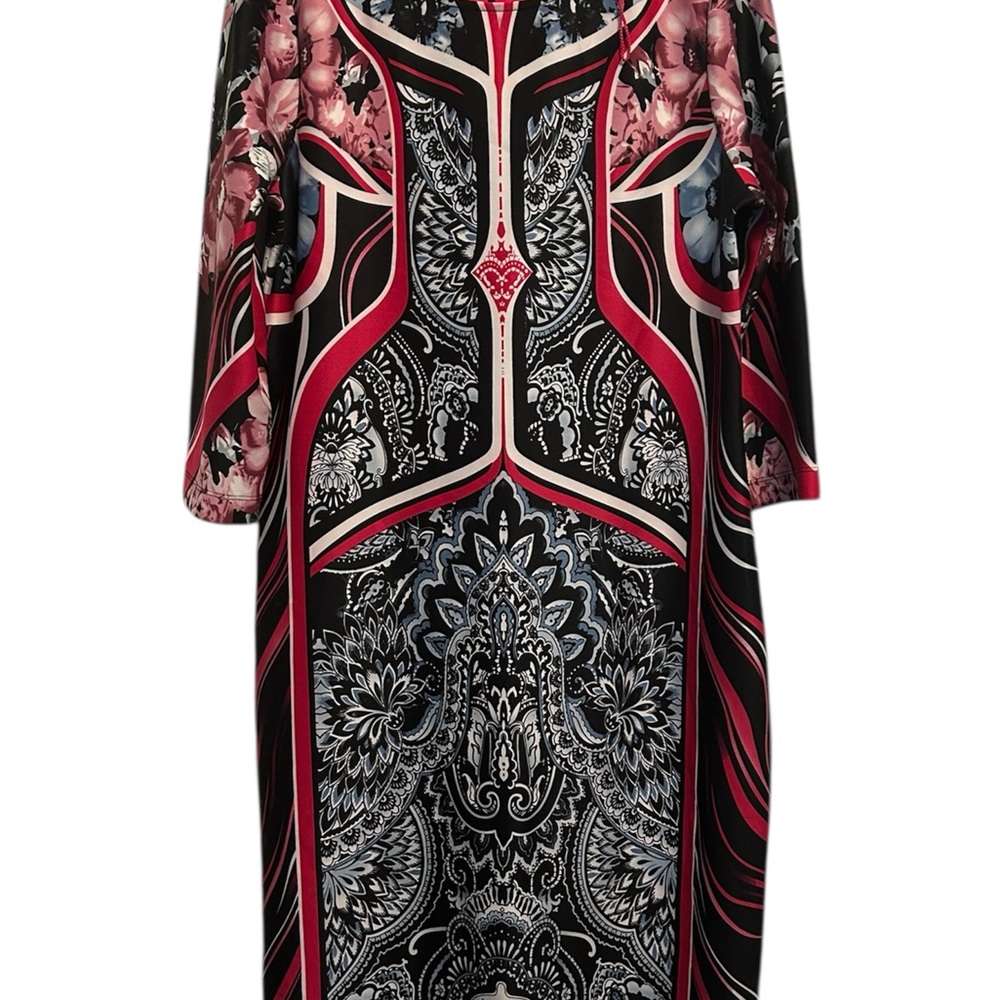 Tiana B Geometric & Paisley Career Shift Dress Size 14